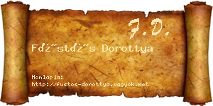 Füstös Dorottya névjegykártya